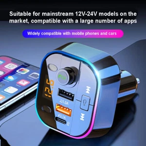 BT FM Car Radio Adapter BT Transmitter Car Radio Fast Charging Multifunctional - Picture 1 of 12