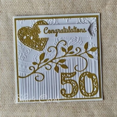 50TH ANNIVERSARY CARD, Golden Anniversary, Handmade in Australia - Image 1 of 4