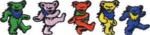 5er Set Patches - Grateful Dead Jerry Bears Rock Music Band 1 Zoll Aufbügeln #28007