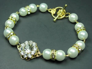 Bridal Jewelry Bridesmaids Bracelet Bridal Party Gift Bridal Bracelet Pearl Brac - Picture 1 of 4