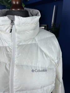 Columbia Omni-Heat Women's Puffer Coat Insulated Duck Down 80/20 White Large L - Picture 1 of 10