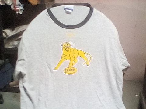 B.C.Lions XL Reebok Grey T Shirt Preworn Cover