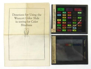 c1950 Westcott Slide Set With Instructions Color Blind Test Vision Chicago - Imagen 1 de 4