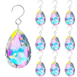 10 Pcs 38mm Suncatcher Crystal Teardrops Chandelier Parts with Hook for Lamp - Picture 1 of 9