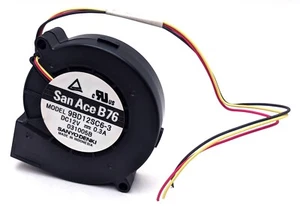 SANYO DENKI San Ace B76 Blower Fan 9BD12SC6-3 Cooling Fan DC 12V 0.3A 3 Wire - Picture 1 of 10