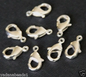 50 pcs of Silver Plated Lobster Clasps 12X6mm  - Imagen 1 de 1