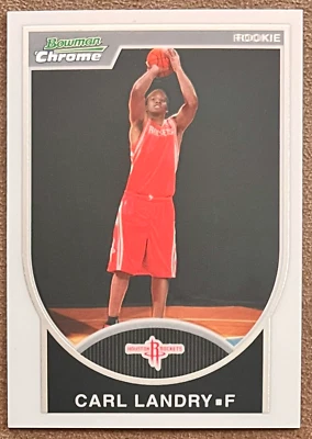 2007-08 Bowman Chrome White Border Rookie #123 Carl Landry /2999 Houston Rockets - Image 1 of 2