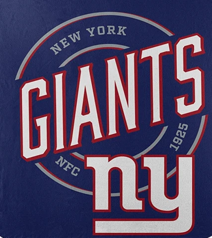 NEW Football NFL Licensed New York Giants Fleece Throw Blanket 50"W X 60"L Cover