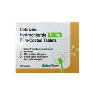 *RelonChem* Cetirizine 10mg For Hayfever & Allergy Relief 30 Tablets