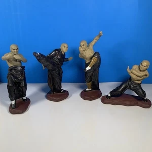 VTG Chinese Kung Fu Shaolin Monk Mud Man Set of 4 Martial Arts Wanjiang China - Picture 1 of 10