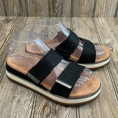 Vionic Brandie Shoes Womens Size 6.5 Black Platform Sandals Double Strap Comfort - Image 1 of 4