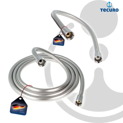 tecuro PREMIUM Brauseschlauch - silberglatt - verdrehsicher - alle Längen - Bild 1 von 4