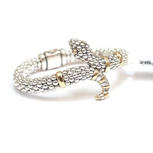 LAGOS Sterling Silver 18K Gold Rare Wonders Snake Rope Bracelet 6.5 (S+) NEW - Picture 1 of 9
