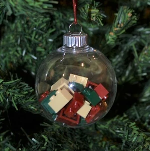 New Genuine LEGO Christmas Ornament Dark Red, Dark Green and Tan Ball - Picture 1 of 1