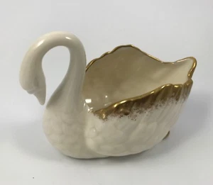 Vintage LENOX USA CREAM / IVORY SWAN with BRUSHED GOLD TRIM - pre-1953 - Imagen 1 de 5