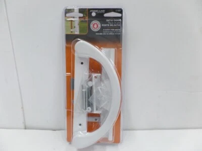 PRIME-LINE C 1253 - SLIDING DOOR HANDLE, HOOK LATCH, WHITE PATIO DOOR HANDLE - Image 1 of 2