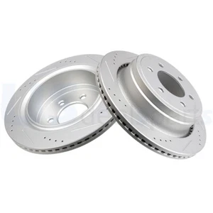 Drill & Slotted Rear Disc Brake Rotors Fit For Ford F-150 2012-2014 6 Lug - Imagen 1 de 8