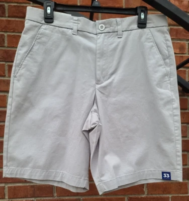 4口袋男式Apt。 9 Premier Flex 舒适腰短裤灰色 33 码全新带标签弹力 — 第 1/3 张图片