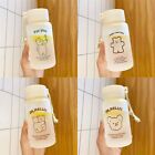 Women Men Cute Bear Portable Transparent Water Cup Water Bottle Clear Frosted
