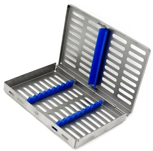 GERMAN  DENTAL AUTOCLAVE STERILIZATION CASSETTE RACK BOX TRAY FOR 10 INSTRUMENTS - Picture 1 of 3