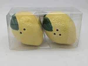 Lemon Salt And Pepper Shakers Set True Living 2.8"x 2.2"x 2.0" NEW - Picture 1 of 5