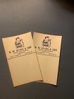 Lot of 2 R. M. Seaks Dairy Red Lion Pa letterhead stationary