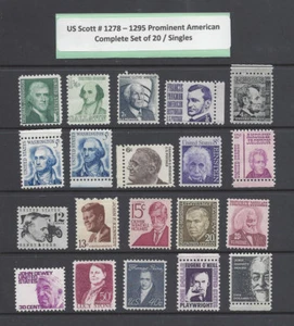 US Scott # 1278 - 1295 Prominent Americans Set of 20 MNH Issued in 1965 - 1979 - Picture 1 of 1