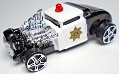 MAISTO KNUCKLE DRAGGER FONTANA SHERIFF BLACK & WHITE 2 5/8" DIECAST POLICE CAR - Image 1 of 4