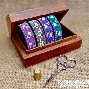 Traditional Chinese Oriental Swirl Gold Jacquard Ribbon MA135 - Picture 1 of 5
