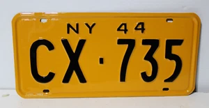WWII  1944 New York Vehicle License Plate  "CX- 735" Fully Restored - Picture 1 of 4