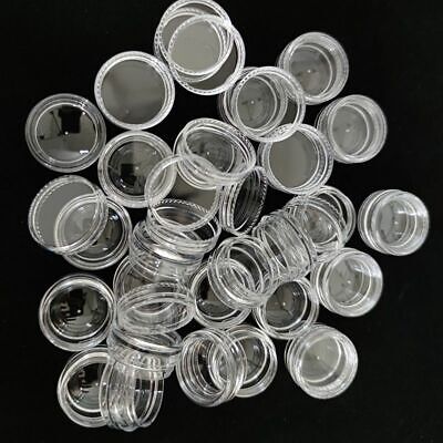 Clear Plastic Jewelry Bead Storage Box Makeup Glitter Small Round Container Jars • 4.44€