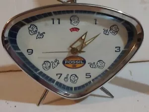 Vintage Fossil Mustard Futuristic Alarm Clock Winds And Working - Picture 1 of 18