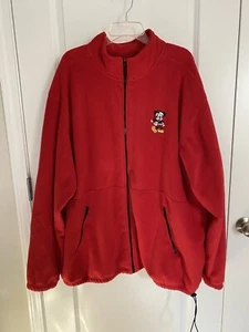 NWOT Disney Parks Holiday Mickey Mouse Red Men's Fleece Jacket Plus Size 3XL - Picture 1 of 3