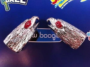 Par de tapas de válvulas de metal águila cromo u oro Schrader bicicletas coches camiones nuevos - Imagen 1 de 3
