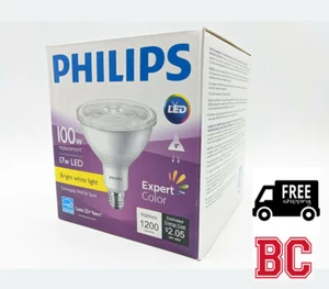 (2 PACK) NEW Philips LED 100W 17W Bright White Indoor Par38 Spotlight Light Bulb - Picture 1 of 3