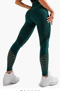 Redqenting Leggings Yoga Bauchkontrolle XL grün hoher Bund - Bild 1 von 3