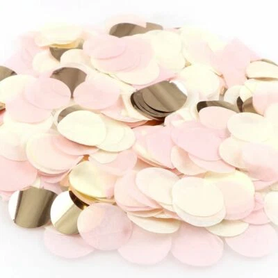 Círculo de papel de seda rosa y dorado confeti decoración de fiesta boda ducha favor Foto 1 de 3