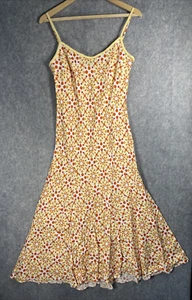 Per Una Summer Dress 70's Orange Polka Print Sleeveless Fit & Flare UK 12 Long - Picture 1 of 23