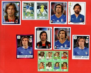 CALCIATORI PANINI ANDREA PIRLO - 9 different stickers - new with back - Imagen 1 de 2