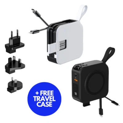 Universal 6 in 1 Portable 10000mAh Power Bank Wireless Charger & Snap Adapter - image 1 of 4