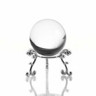 Clear Crystal Ball Sphere 50mm 2" with Silver Flower Stand in Gift Box