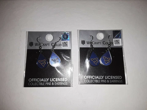 West Virginia Mountaineers Teardrop Earrings ( set of two ) Cover