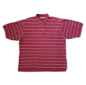 Vintage Brooks Brothers Polo Shirt Mens XL Red Burgundy Stripe Golden Fleece USA - Picture 1 of 16