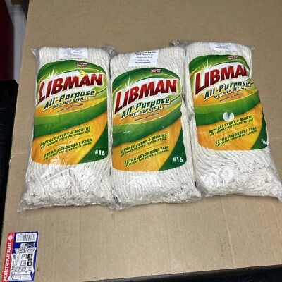 3x Libman High Power Blanco Limpieza Diaria Moja Recarga # 16 Extra Absorbente NUEVO Foto 1 de 4