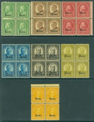 EDW1949SELL : USA 1929 Scott #658 68 Beautiful PO Fresh set of 7 diff Blks of 4 - Image 1 of 2