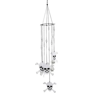 Skull and Crossbones Wind Chime Outdoor Garden Windchime - Picture 1 of 8