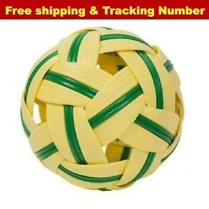 Rattan ball sepak takraw kick volleyball new training sport game yellow green - Picture 1 of 7