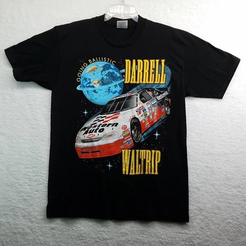 Darrell Waltrip NASCAR T Shirt Sz Large Western Auto Parts Vintage 90s Made USA Cover