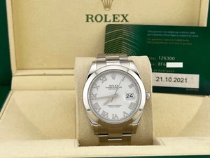 Rolex Datejust 41 126300 White Roman Dial Stainless Steel Box Paper 2021 - Picture 1 of 8