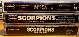 Scorpions - CASSETTE TAPE LOT - World Wide Live/ Love First Sting/Face the Heat - Picture 1 of 4